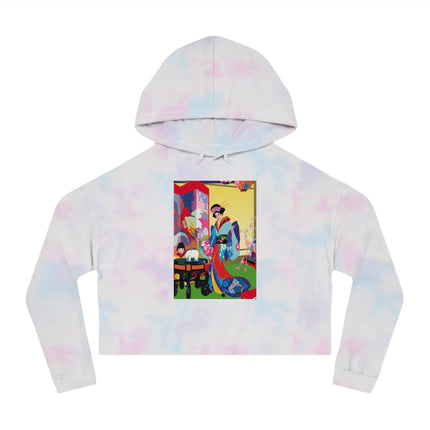 A Timeless Journey by Umberto Brunelleschi Women’s Cropped Hooded Sweatshirt