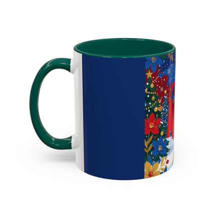 🎭❄️ The Christmas Masquerade Lady Colorful Mug – Art Deco Holiday Fantasy