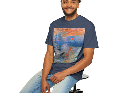 Sunrise by Claude Monet Unisex Garment-Dyed T-shirt
