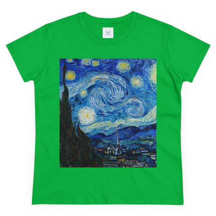 The Starry Night by Vincent Van Gogh Women's Midweight Cotton Tee