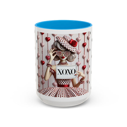 Fashionably Yours, XOXO Colorful Mugs (11oz, 15oz)
