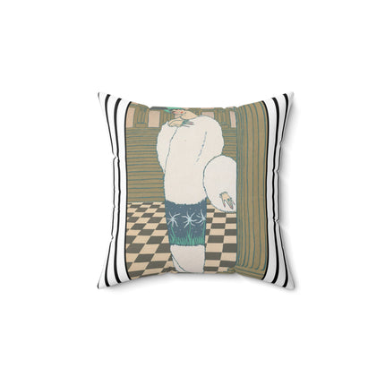 Les Hermines by Georges Lepape Spun Polyester Square Pillow