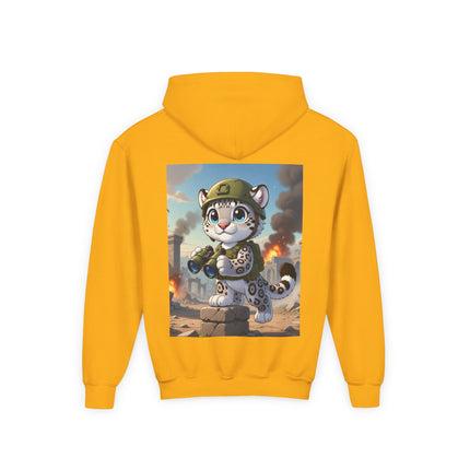 Snow Leopard Lookout Youth Hooded Sweatshirt – Adventure, Curiosity & Fearless Style