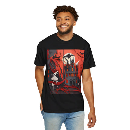 Halloween Night Scene Unisex Garment-Dyed T-shirt