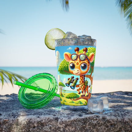 Giraffe Lookout Sunsplash Tumbler with Straw, 16oz