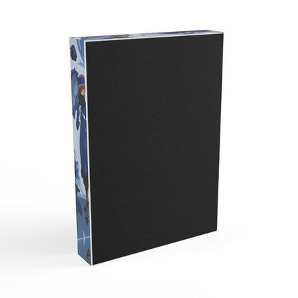 ☔💙 The Lady Of The Blue Rain Acrylic Art Block – Art Deco Floral Whimsy