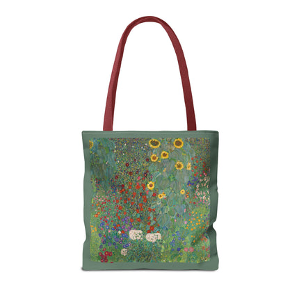 Farm Garden with Sunflowers by Gustav Klimt Tote Bag (AOP)