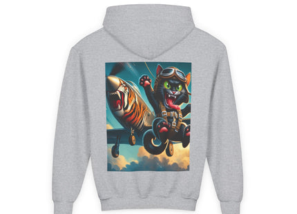 Parachuting Cat Commando Youth Heavy Blend Hooded Sweatshirt