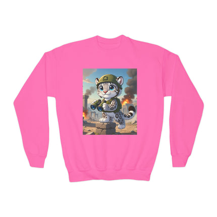 Snow Leopard Lookout Youth Crewneck Sweatshirt – Courage, Curiosity & High-Altitude Adventure