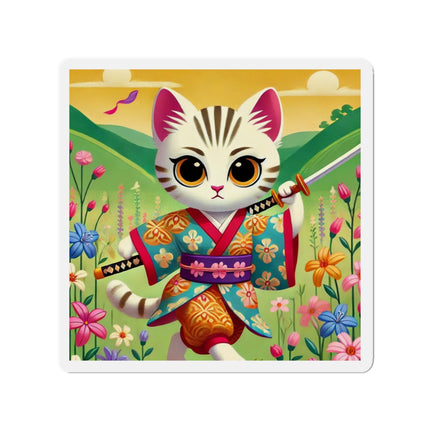 Samurai Kitten Die-Cut Magnets (5 Sizes)