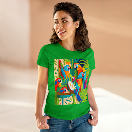 Colorful Macaws Women's Midweight Cotton Tee