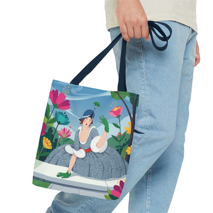🌺🦚 The Lady Of The Peacock Garden Tote Bag – Art Deco Floral Fashion