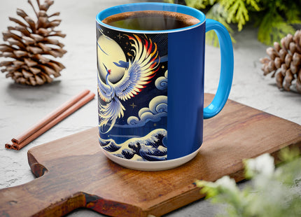 Majestic White Crane Colorful Mugs (11oz, 15oz)