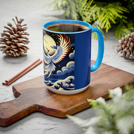 Majestic White Crane Colorful Mugs (11oz, 15oz)