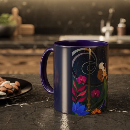 The Lady Of The Starlit Candles Colorful Mugs – Art Deco Theatrical Romance