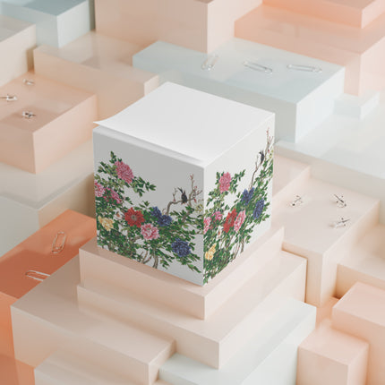 Peonies and Birds by Okamoto Shuki Note Cube