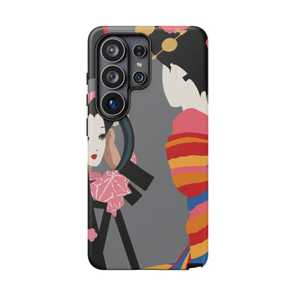 Geisha Mirror Phone Case – Elegant Reflection & Timeless Beauty