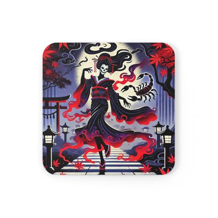 Halloween Sorceress Cork Back Coaster