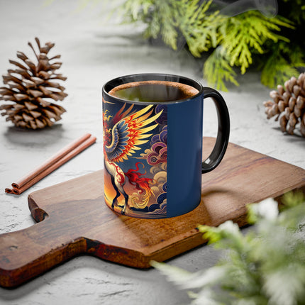 Flame-Winged Horse at Sunset Colorful Mugs (11oz, 15oz)