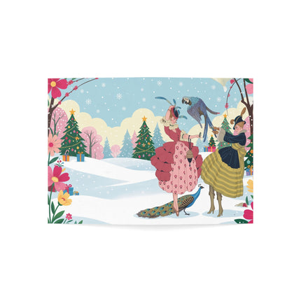 🦚❄️ The Ladies Of The Winter Aviary Greeting Card – Art Deco Holiday Fantasy