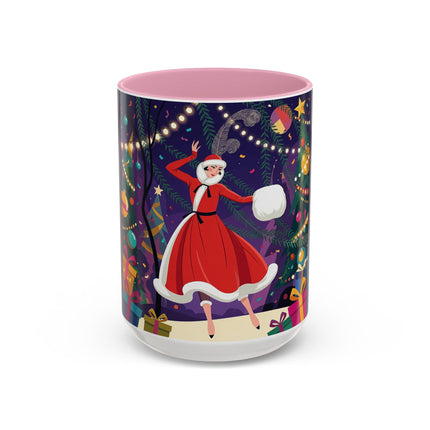 🎄❄️ The Christmas Snowball Dance Colorful Mug – Whimsical Holiday Fashion Fantasy