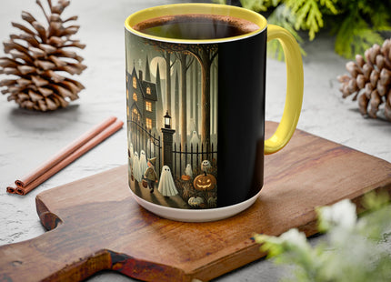 Ghostly Welcome – A Halloween Night Colorful Mugs (11oz, 15oz)