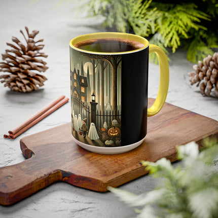 Ghostly Welcome – A Halloween Night Colorful Mugs (11oz, 15oz)