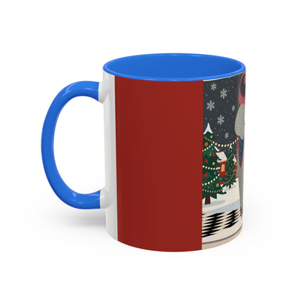 ❄️✨ The Winter Couture Promenade Colorful Mug – Art Deco Holiday Elegance