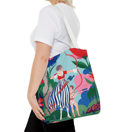 🏹🌺 The Lady Of The Enchanted Garden Archery Tote Bag – Art Deco Floral Adventure