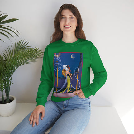 Smoke and Secrets: A Glamorous Encounter in Prohibition Era Heavy Blend™ Crewneck Sweatshirt