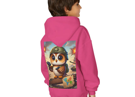 Owl on the Front Lines Youth Heavy Blend Hooded Sweatshirt