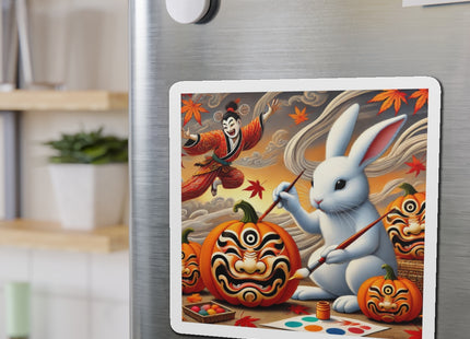 Halloween Rabbit’s Kabuki Jack-o’-Lanterns Die-Cut Magnets (4 Sizes)