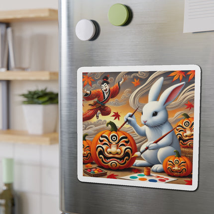 Halloween Rabbit’s Kabuki Jack-o’-Lanterns Die-Cut Magnets (4 Sizes)