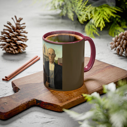 American Gothic by Grant Wood Colorful Mugs (11oz, 15oz)