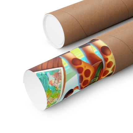 🦒🌿 Giraffe Lookout Matte Vertical Poster – Curiosity, Adventure & Joyful Discovery