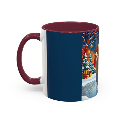 ⛸️🎄 The Christmas Skating Pavilion Colorful Mug – Art Deco Holiday Fantasy