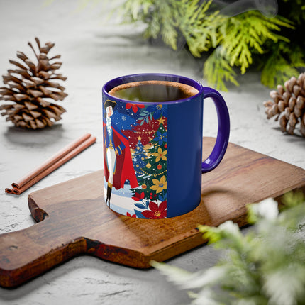 🎭❄️ The Christmas Masquerade Lady Colorful Mug – Art Deco Holiday Fantasy