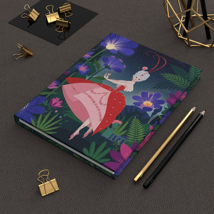🌙🌺 The Lady Of The Starlight Flower Garden Hardcover Journal – Art Deco Floral Elegance