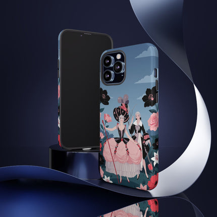 🌹🎭 The Rose Masquerade Promenade Phone Case – Art Deco Floral Elegance