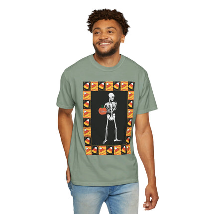 Candy Corn Skeleton Unisex Garment-Dyed T-shirt