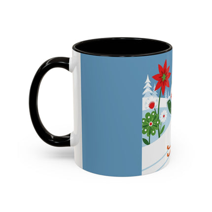 🎿❄️ The Winter Garden Skier Colorful Mug – Whimsical Holiday Fantasy