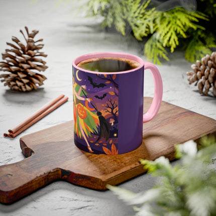 🎃🧙 The Witch Of Jack-O'-Lantern Hollow Colorful Mug – Whimsical Halloween Charm