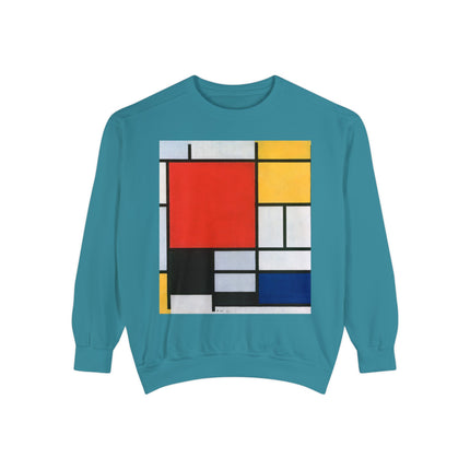 Composition with Red, Yellow, Blue, and Black by Piet Mondrian Garment-Dyed Sweatshirt