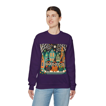 Night of the Trick-or-Treating Owlets Unisex Heavy Blend™ Crewneck Sweatshirt