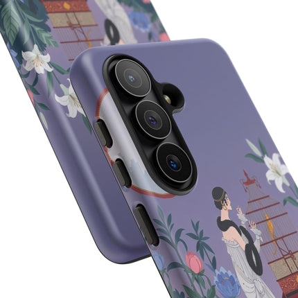🌸🐦 The Lady Of The Garden Birdcage Phone Case – Art Deco Floral Elegance