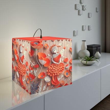 Poppy Fairy Light Cube Lamp