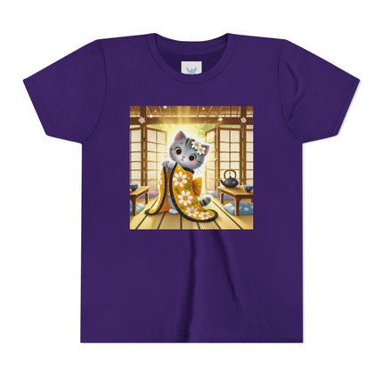 Playful Kitten in the Tea Room Youth Short Sleeve Tee