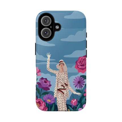 🌺👒 The Grand Flower Promenade Phone Case – Art Deco Fashion Illustration