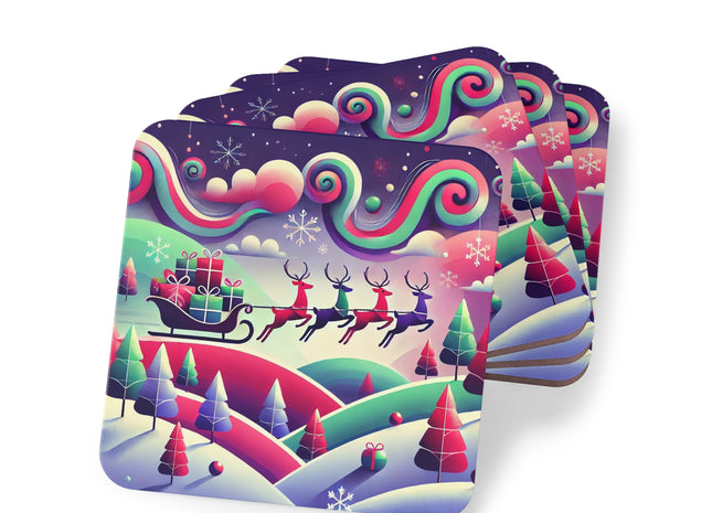 Festive Reindeer Flight Coasters