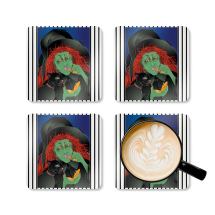 Mirror, Mirror A Witch's Touch Corkwood Coaster Set